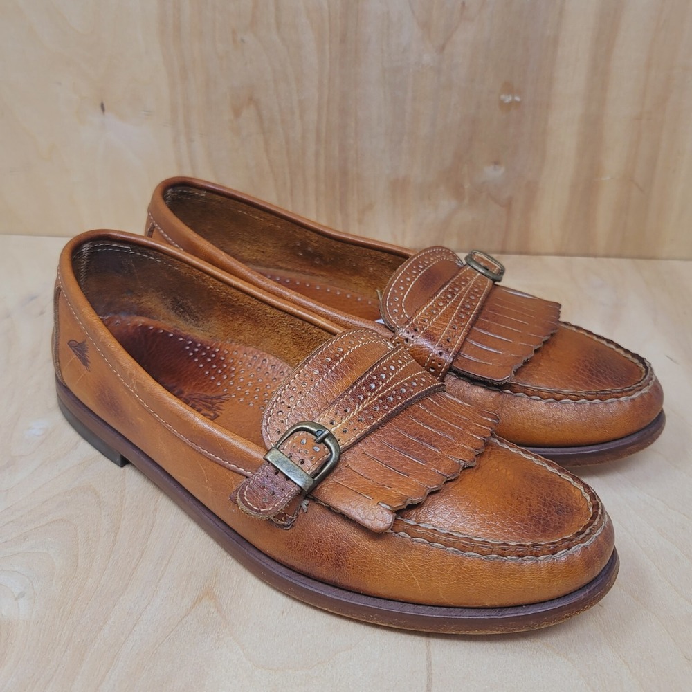 Heartland Men's Loafers Size 9.5 M Brown Leather Casual Buckle Dress Shoes